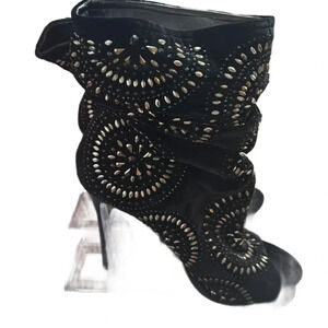 Vince Camuto IMAGINE black beaded peep toe booties
NEW